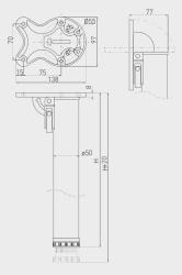 Skladací stolová noha chróm 87cm vysoká, 50mm v priemere a 2cm nastaviteľná 1208963576