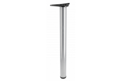 Stolová noha okrúhla strieborná 71 cm vysoká, nastaviteľná o 3 cm, s priemerom nohy 6 cm 1208963585