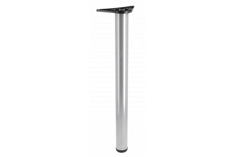 Stolová noha okrúhla strieborná 71 cm vysoká, nastaviteľná o 3 cm, s priemerom nohy 6 cm 1208963585