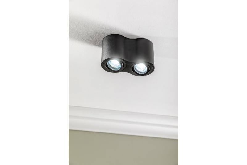 Dekor Stropné svietidlo AVEIRO DUO BIS hliník 160x80x90mm IP20 max 20W*2 okrúhle čierne. 1208963834