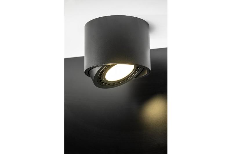 Dekor ISUMI stropné svietidlo s nastaviteľným uhlom hliníkové 130x100 IP20 ES111 GU10 okrúhle čierne. 1208963894