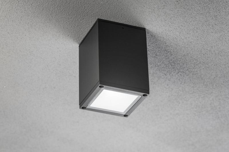 Decór Stropné svietidlo LENTO alum 100x130 IP54 max 35W štvorcové grafit. 1208963923