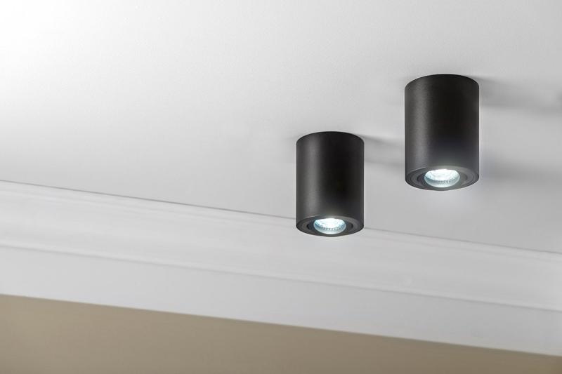 Deco Lamp povrchovo montovaný SENSA hliník 85x115 IP20 max 50W okrúhle čierne puzdro. 1208964004
