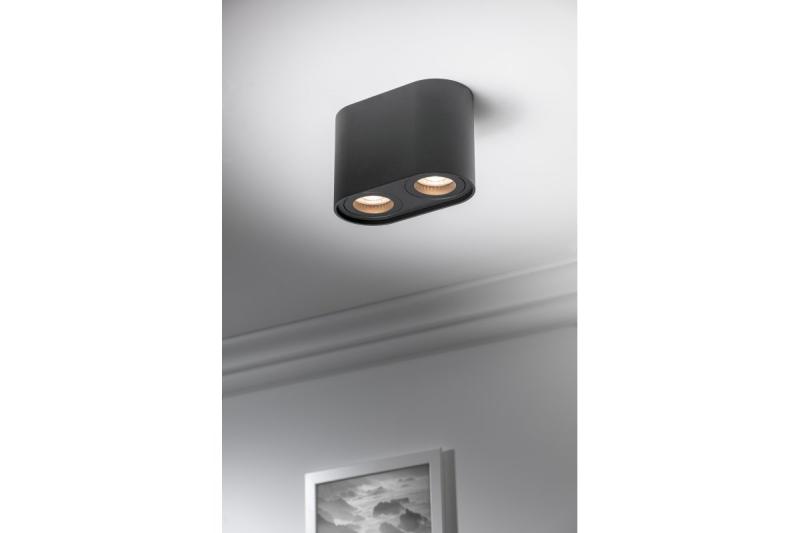 Dekoratívne stropné svietidlo SENSO DUO hliník 83x165x110 IP20 max. 50 W okrúhle čierne. 1208964011
