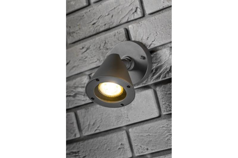 Decoratívne záhradné svietidlo LUSTINO-D GU10 MAX.20W IP44 AC220-240V 50-60Hz nástenné svietidlo pre spodnú časť steny, grafit. 1208964032