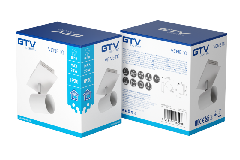 Dekor Stropné svietidlo VENETO IP20 max. 20W 1 x GU10 okrúhle biele 1208964035