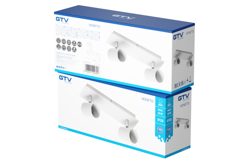 Dekor Stropné svietidlo VENETO IP20 max. 20W 2 x GU10 okrúhle biele. 1208964037