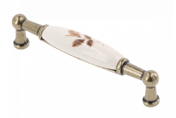 Porcelánová kľučka 728B C=96mm antická mosadz B-jesenná ruža 1208965694