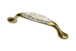 Porcelánová rukoväť 728-P C=96mm antická mosadz C-Orient Gold 1208965702