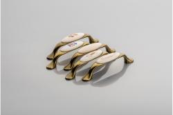 Porcelánová rukoväť 728-P C=96mm antická mosadz C-Orient Gold 1208965702