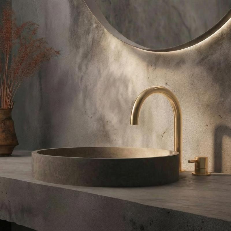 Waterevolution Flow 2-otvorová umývadlová batéria kartáčované svetlé zlato T1121UWGE