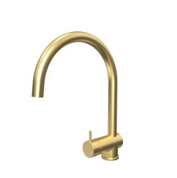 Waterevolution Flow kuchynská batéria PVD Brúsená Light Gold s výsuvnou výpusťou T155WGE