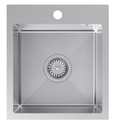 Quadri Dixton 40 nerezový drez 400x450 mm s otvorom pre batériu, montáž na pracovnú dosku 1208967079