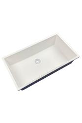 GraniteMy Universal granitový veľký biely drez 74x40 cm biely, na pracovnú dosku, pod pracovnú dosku a na úroveň pracovnej dosky s bielou zátkou 1208967160