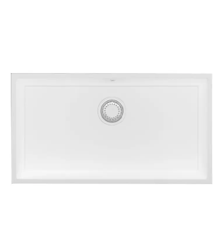 GraniteMy Universal granitový veľký biely drez 74x40 cm biely, na pracovnú dosku, pod pracovnú dosku a na úroveň pracovnej dosky s bielou zátkou 1208967160