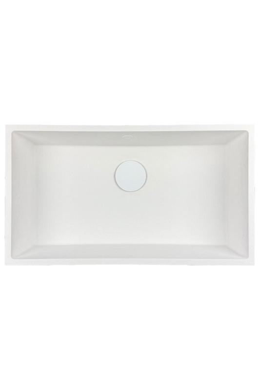 GraniteMy Universal granitový veľký biely drez 74x40 cm biely, na pracovnú dosku, pod pracovnú dosku a na úroveň pracovnej dosky s bielou zátkou 1208967160