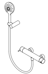 Waterevolution Flow sprchový termostat s okrúhlou sprchovou súpravou chróm T140TNR01