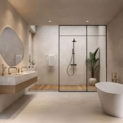 Waterevolution Flow shower combination with rain shower matte black T141NPR