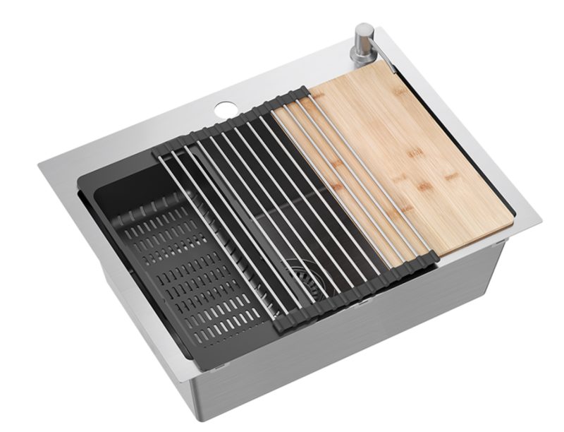 Quadri Dixton 60 nerezový drez 580x450 mm s otvorom na batériu a príslušenstvom 1208967194