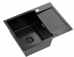 Quadri Dixton 80 čierna PVD Nano nerezová oceľ drez 600x480 mm s odkvapkávacou plochou obojstranný 1208967197