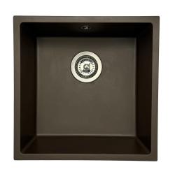 GraniteMy Universele granieten cafésink 40x40 cm voor opbouw, onderbouw en vlakbouw met rvs plug 1208967212