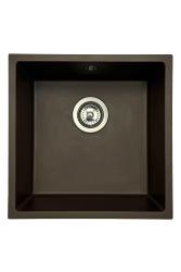 GraniteMy Universele granieten cafésink 40x40 cm voor opbouw, onderbouw en vlakbouw met rvs plug 1208967212