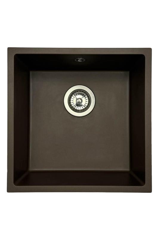 GraniteMy Universele granieten cafésink 40x40 cm voor opbouw, onderbouw en vlakbouw met rvs plug 1208967212