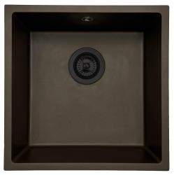 GraniteMy Universal žulový kávový drez 40x40 cm na hornú montáž, spodnú montáž a rovinnú montáž s čiernym uzáverom 1208967216