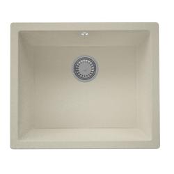 GraniteMy Universal žulový béžový pieskový drez 50x40 cm na montáž na dosku, pod montáž a do roviny s nerezovou zátkou 1208967219