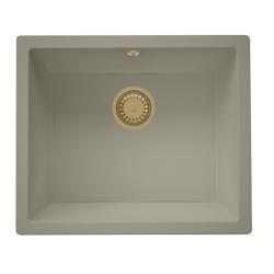 GraniteMy Universal žulový taupe drez 50x40 cm na vrchnú montáž, spodnú montáž a montáž do roviny s odtokovou zátkou 1208967226