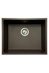 GraniteMy Universele granieten cafés gootsteen 50x40 cm opbouw, onderbouw en vlakbouw met roestvrijstalen plug 1208967227