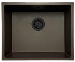 GraniteMy Universele granieten cafésgootsteen 50x40 cm opbouw, onderbouw en vlakbouw met zwarte plug 1208967228