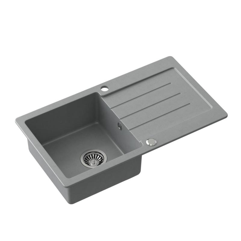 Quadri Kendal sivý žulový drez s odkvapkávačom 77x44cm obojstranný 1208967398