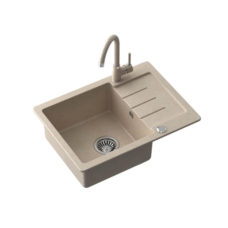 Quadri Kendal béžové pieskovcové žulové umývadlo s odkvapkávacím priestorom 60x44cm obojstranné 1208967402