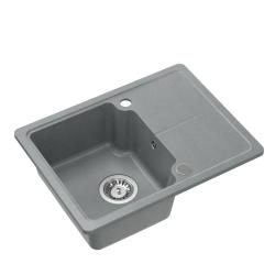Quadri Kendal sivý žulový drez 58x44 cm s odkvapkávacou časťou 1208967404