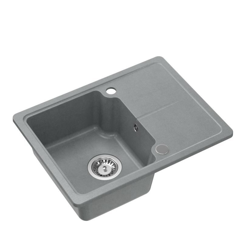 Quadri Kendal sivý žulový drez 58x44 cm s odkvapkávacou časťou 1208967404