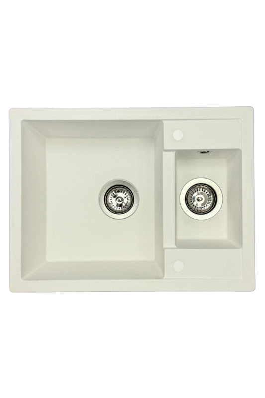 GraniteMy Smart extra plytký 1,5 žulový nadstavbový biely drez 58x44cm 1208967418