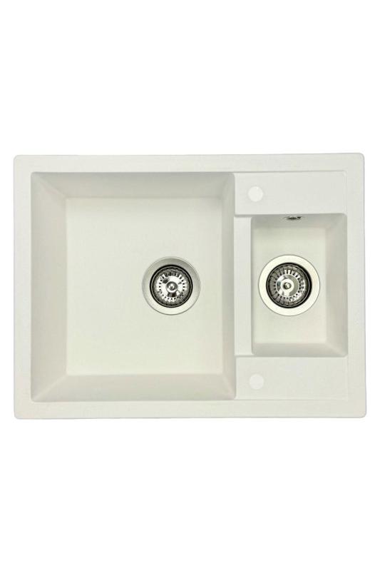 GraniteMy Smart extra plytký 1,5 žulový nadstavbový biely drez 58x44cm 1208967418