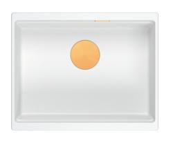 Quadri Newport II biely žulový podomietkový umývadlo biele 560x450mm s medenou zátkou 1208967452