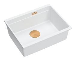 Quadri Newport II biely žulový podomietkový umývadlo biele 560x450mm s medenou zátkou 1208967452