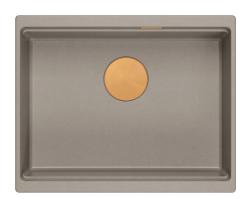 Quadri Newport II žulový podmontážny taupe drez 560x450mm s medenou zátkou a odtokovým viečkom 1208967455