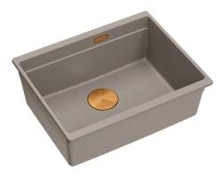 Quadri Newport II žulový podmontážny taupe drez 560x450mm s medenou zátkou a odtokovým viečkom 1208967455