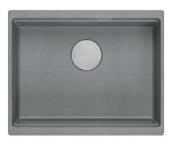 Quadri Newport II žulový podmontážny sivý drez 560x450mms nerezovou zátkou a odtokovým viečkom 1208967456
