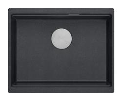 Quadri Newport II granitový podvesný antracitový drez 560x450mm s nerezovou zátkou a odtokovým viečkom 1208967459