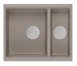 Quadri Newport II taupe 1,5 drez granit montáž a podmontáž drez 555x460mm s nerezovou zátkou 1208967466