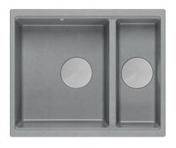 Quadri Newport II sivý 1,5 drez žulový na montáž na pracovnú dosku aj pod pracovnú dosku 555x460mm s nerezovou zátkou 1208967469