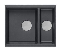 Quadri Newport II antracit 1,5 drez žula montáž na povrch a pod povrch drez 555x460mm s nerezovou zátkou 1208967472