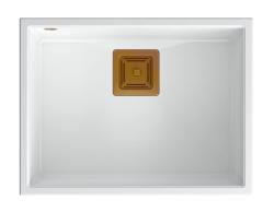 Quadri Quadrangle biela žulová podstavná drez 55x42cm s medenou zátkou 1208967478
