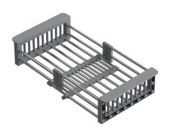 Quadri Univerzálny výsuvný vložkový košík alebo košík na zvyšky, nerezová oceľ so sivými rukoväťami, šírka 225 mm, 1208967543