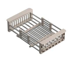 Quadri Univerzálny vysúvací košík, košík na odpadky alebo zvyšky, nerezová oceľ s béžovými rukoväťami, šírka 225 mm, 1208967544